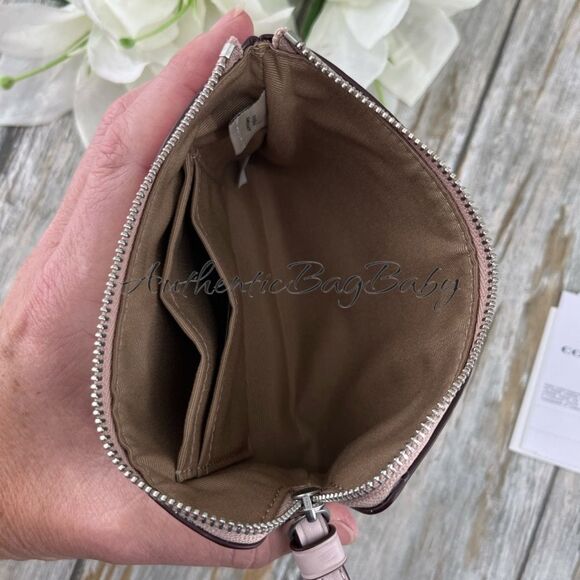 Coach Corner Zip Wristlet Butterfly Print Wallet Bag Purse